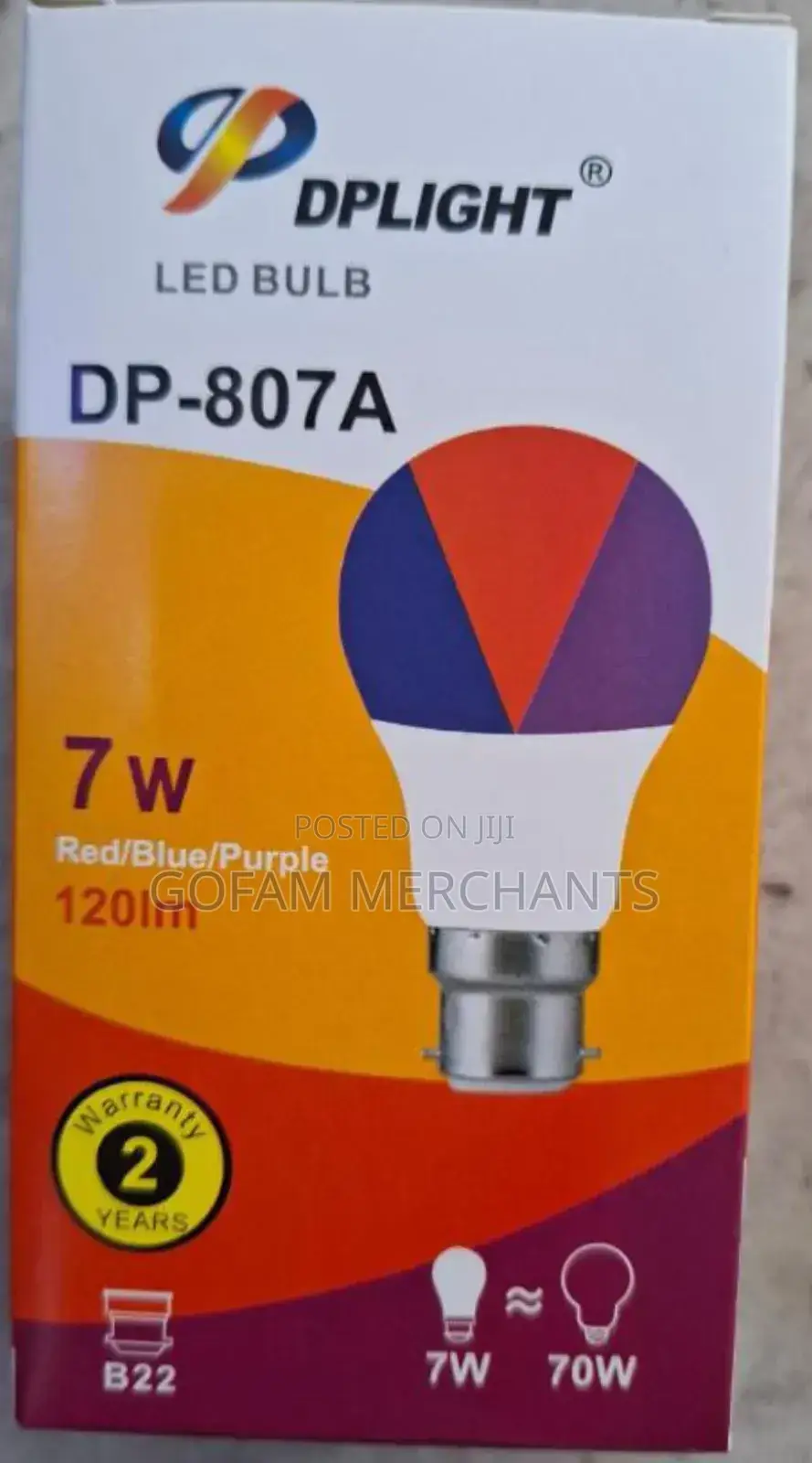 3 in 1 Multi Colored Bulb 7w