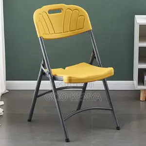Home Chair; Outdoor Dining Plastic Chair With Foldable Frame
