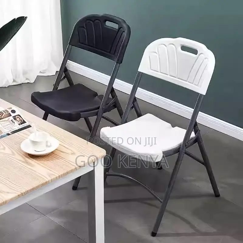 Home Chair; Outdoor Dining Plastic Chair With Foldable Frame