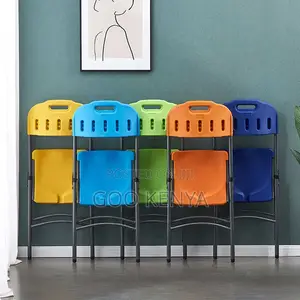 Home Chair; Outdoor Dining Plastic Chair With Foldable Frame