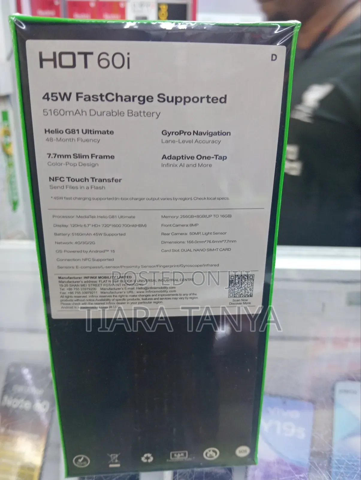 New Infinix Hot 60i 256 GB Black