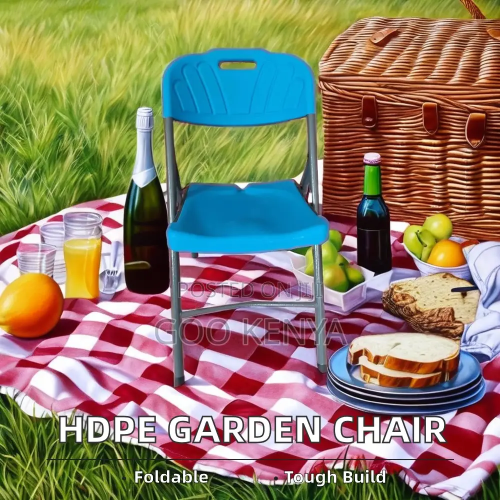 Outdoor Chair; Stackable Foldable Plastic Seating for Outdoors