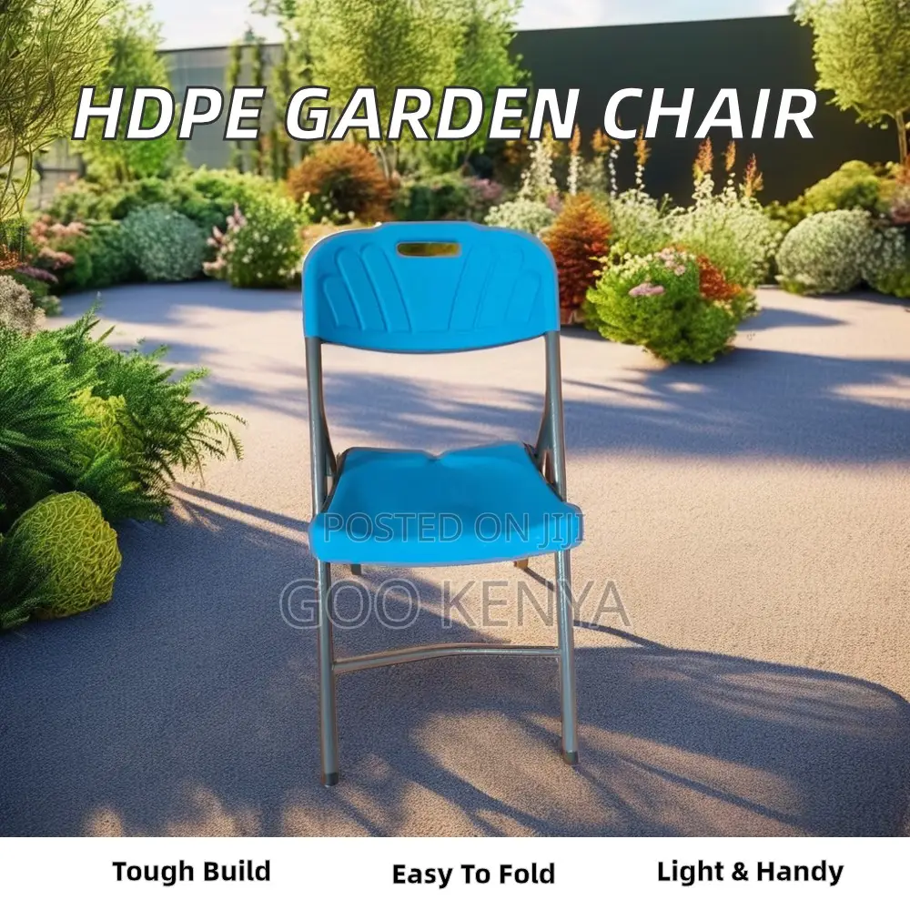 Outdoor Chair; Stackable Foldable Plastic Seating for Outdoors