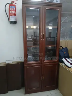 3-Door Executive Elegant Storage With Glass Display Cabinet