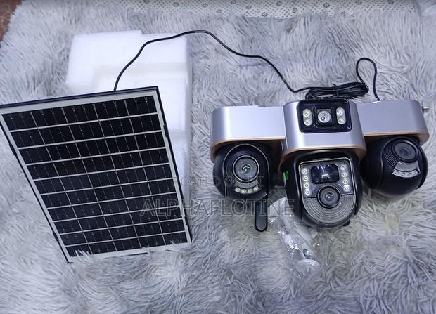 Tripple Lens Single Solar Panel 4g Enabled Outdoor CCTV Camera - main view