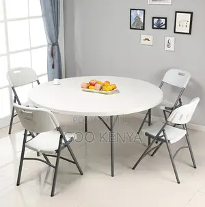 Outdoor Table; 1.5m Diameter Foldable Outdoor Dining Table