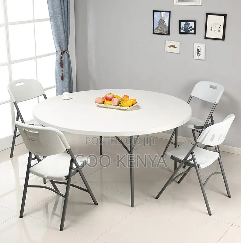 Outdoor Table; 1.5m Diameter Foldable Outdoor Dining Table