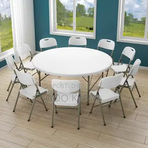 Outdoor Table; 1.5m Diameter Foldable Outdoor Dining Table