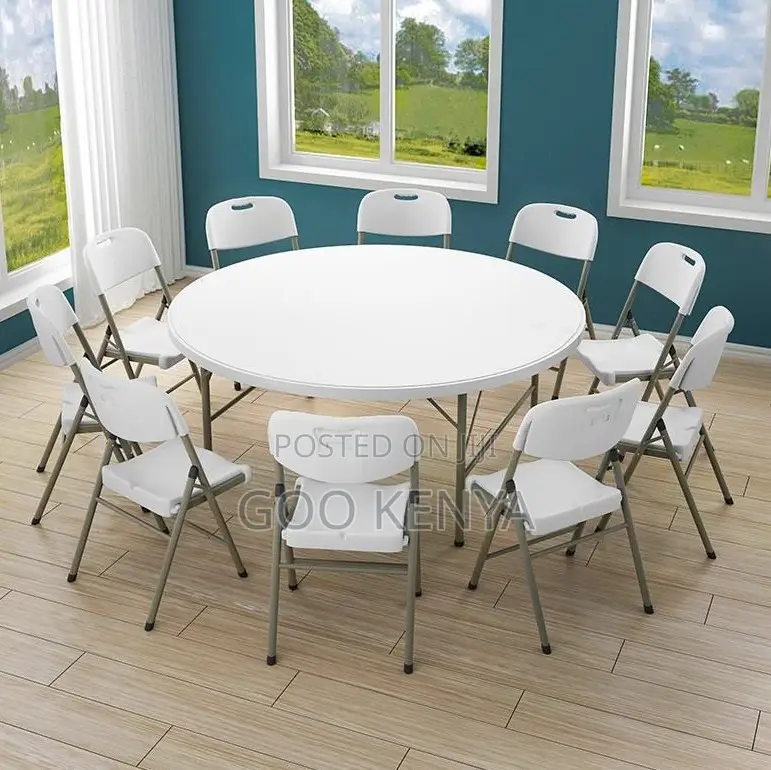 Outdoor Table; 1.5m Diameter Foldable Outdoor Dining Table