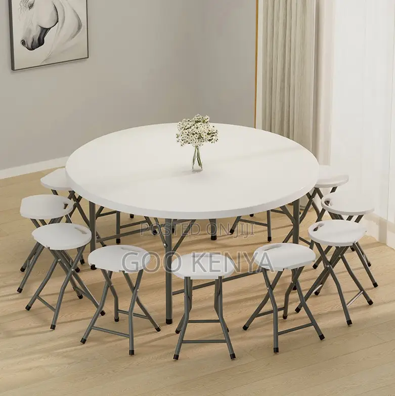 Outdoor Table; 1.5m Diameter Foldable Outdoor Dining Table