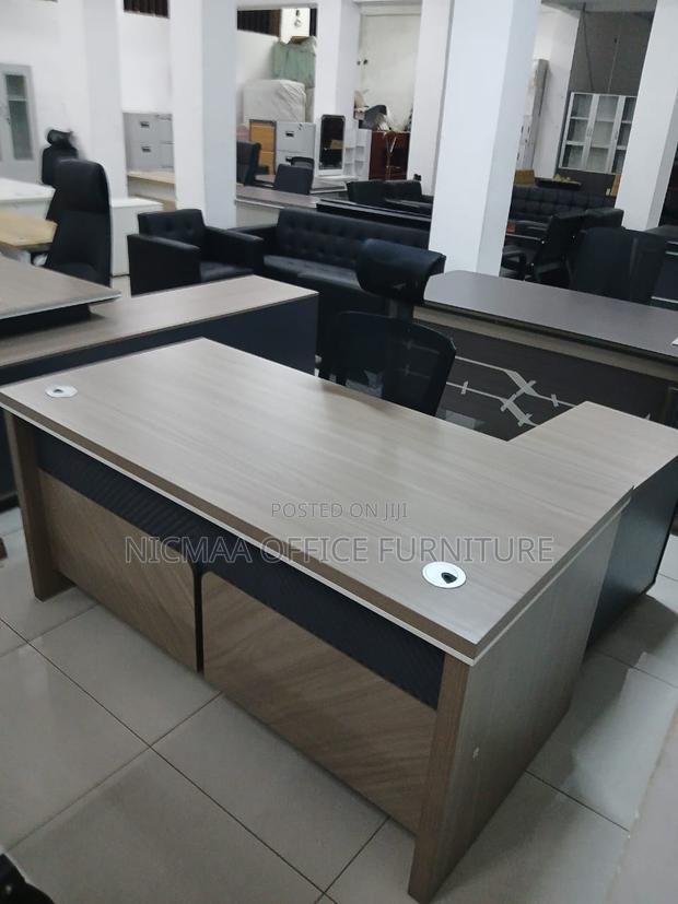 Modern Wood Finish With Cable Ports Storage Advanced Desk - thumbnail 3
