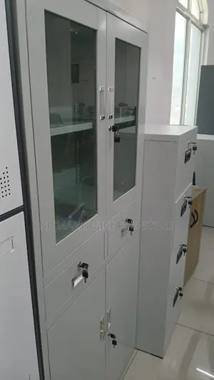 2-Door Secure Storage With Glass Display Cabinet