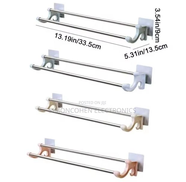 Self Adhesive Double Pole Towel Holder - thumbnail 2