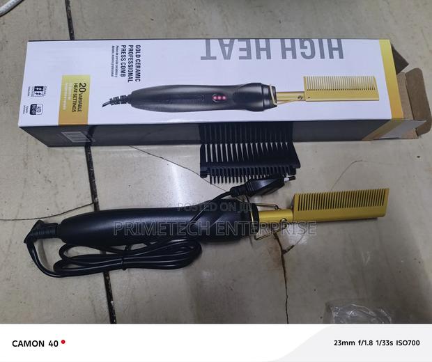 Gold Ceramic Professional Press Comb - main view