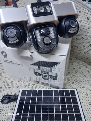 3ptz Tripple Camera With V380 CCTV Solar Powered Outdoor PTZ Camera