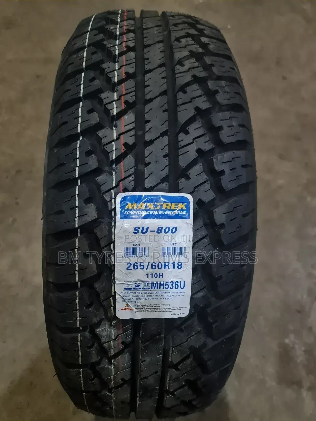265 /60 R18 Maxtrek Tyres (All Terrrain) New Technology.