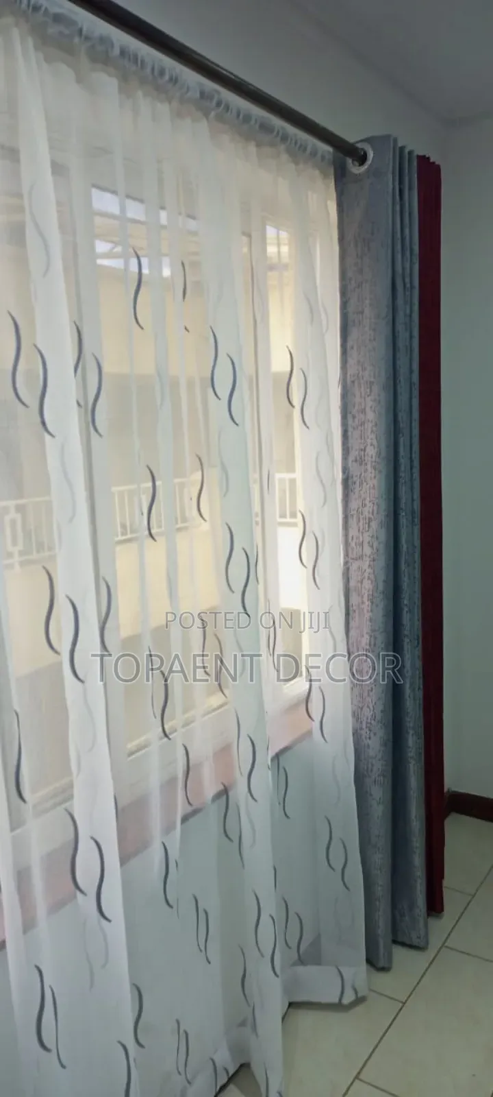 Maroon and Grey Eyelates Quality Window Curtains and Sheers