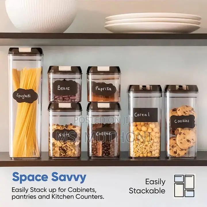 7pcs Transparent Acrylic Food/Pantry Storage Containers
