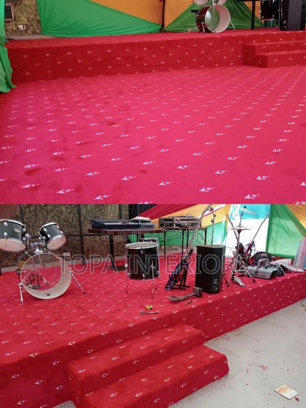 Executive Flowered Red Church Altar Carpets Installation - main view