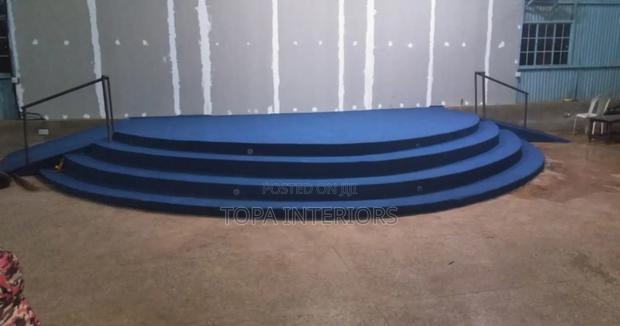 Navy Blue Quality and Durable Church Altar Carpets Installation - main view