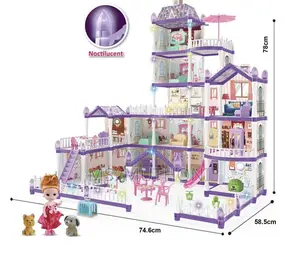 Purple Diy Hoperock Dollhouse Kit for Girls