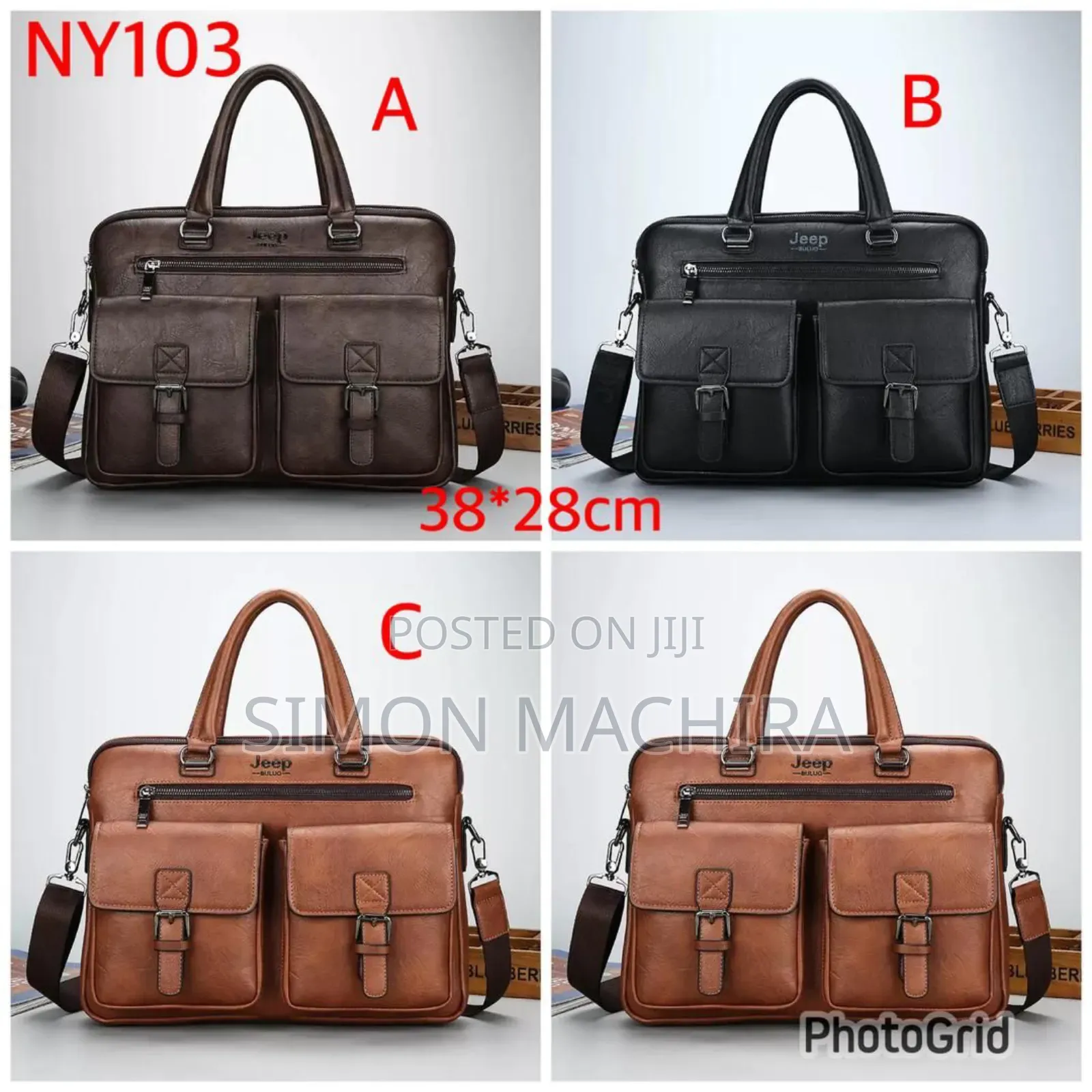 Double Pocket Jeep Buluo Leather Jeep Laptop Bags