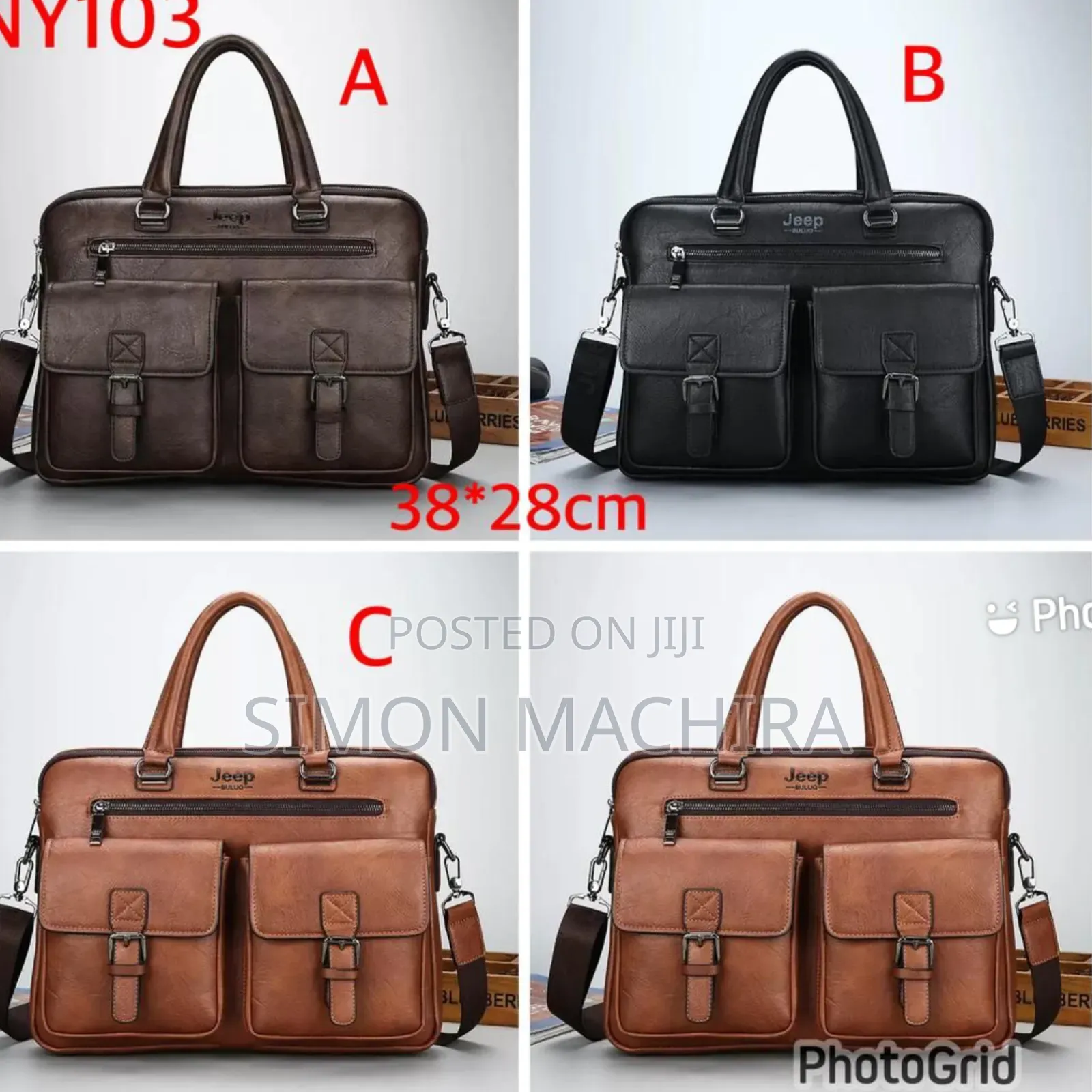Double Pocket Jeep Buluo Leather Jeep Laptop Bags