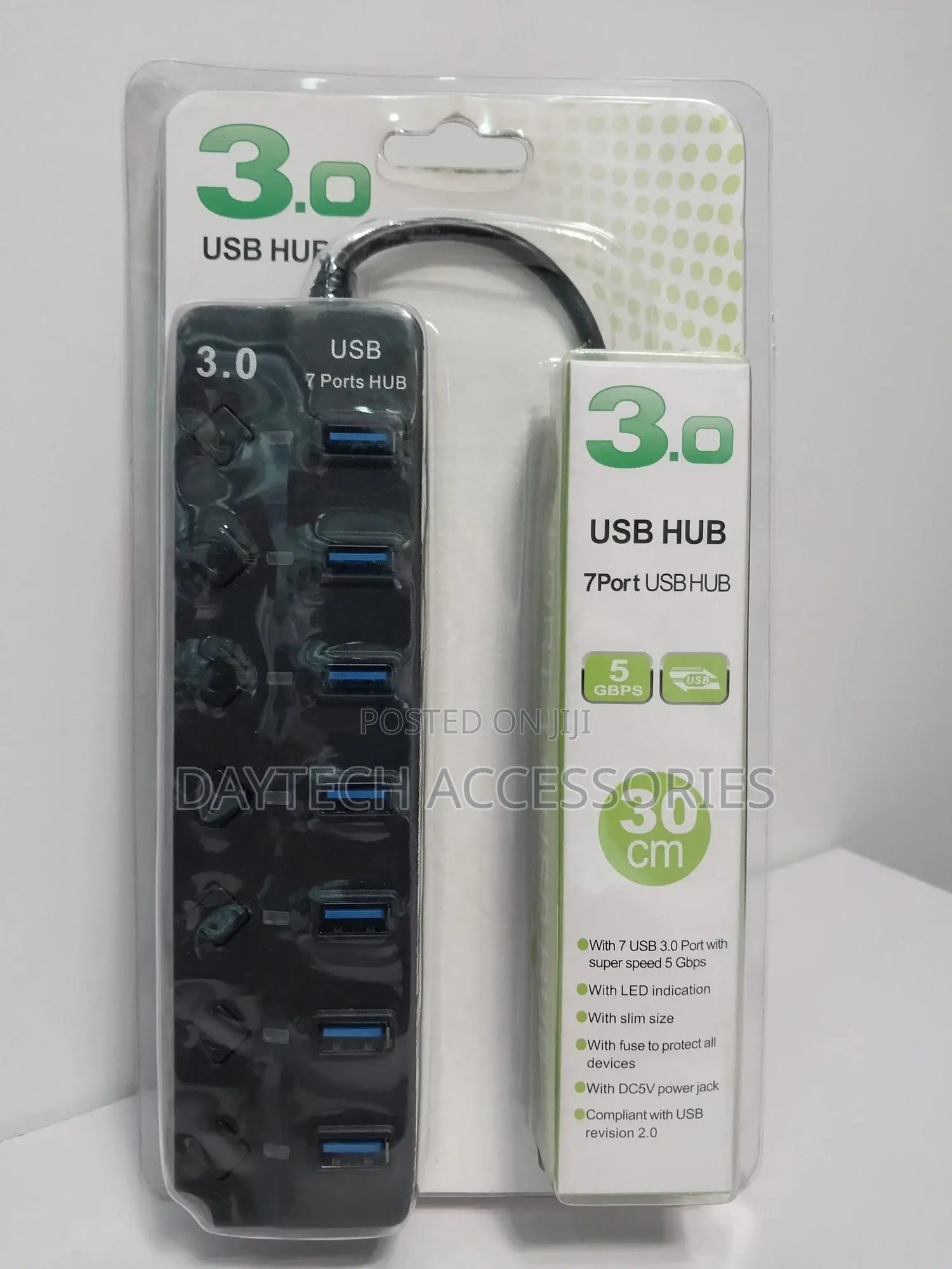 7 Ports Usb 3.0 Hub With on/Off Switch for Pc Laptop