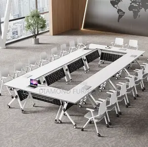 Foldable Compact Modern White Office Training Desk