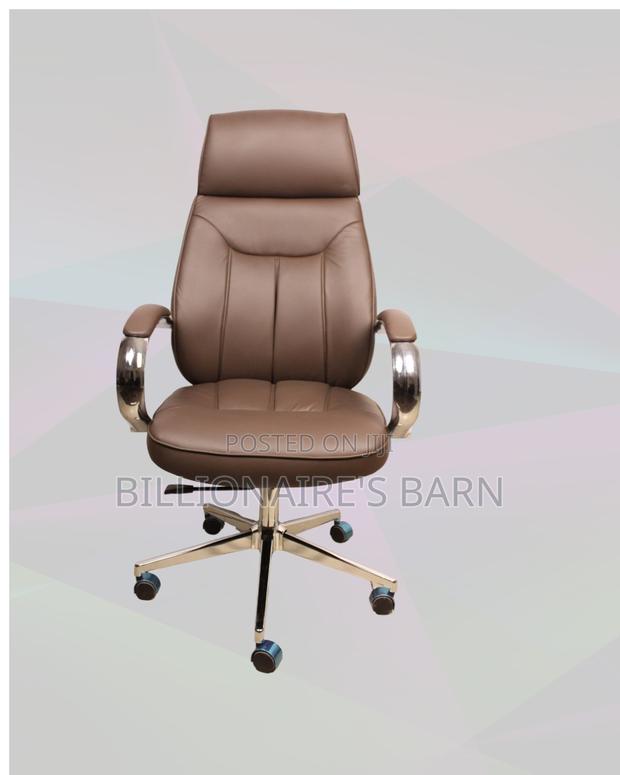 Brown Executive Leather Office Chair (Plush) — Fast Seller - thumbnail 4