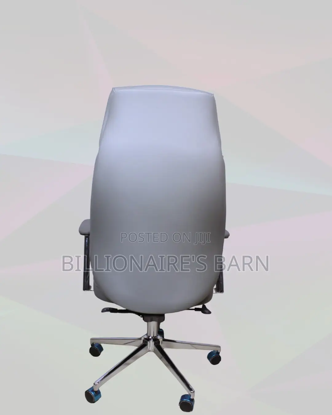 Minimal Grey Executive Leather Office Chair — Smooth-Rolling Mobility