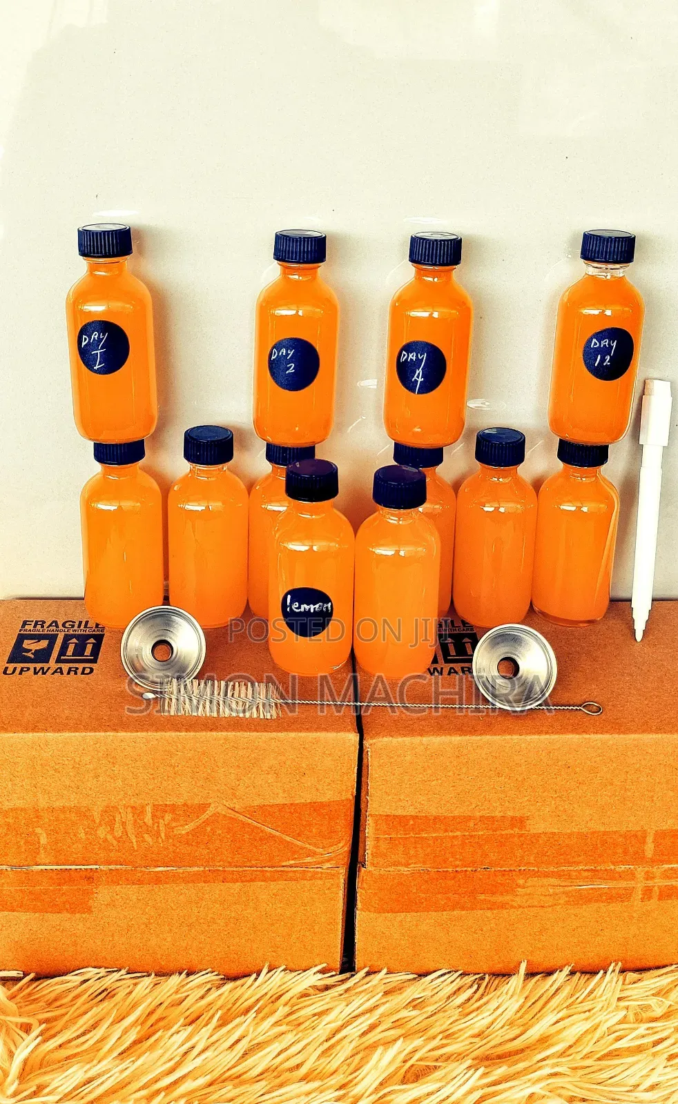 12pcs Ginger Shot Bottles With Funnel and Cleaning Brush