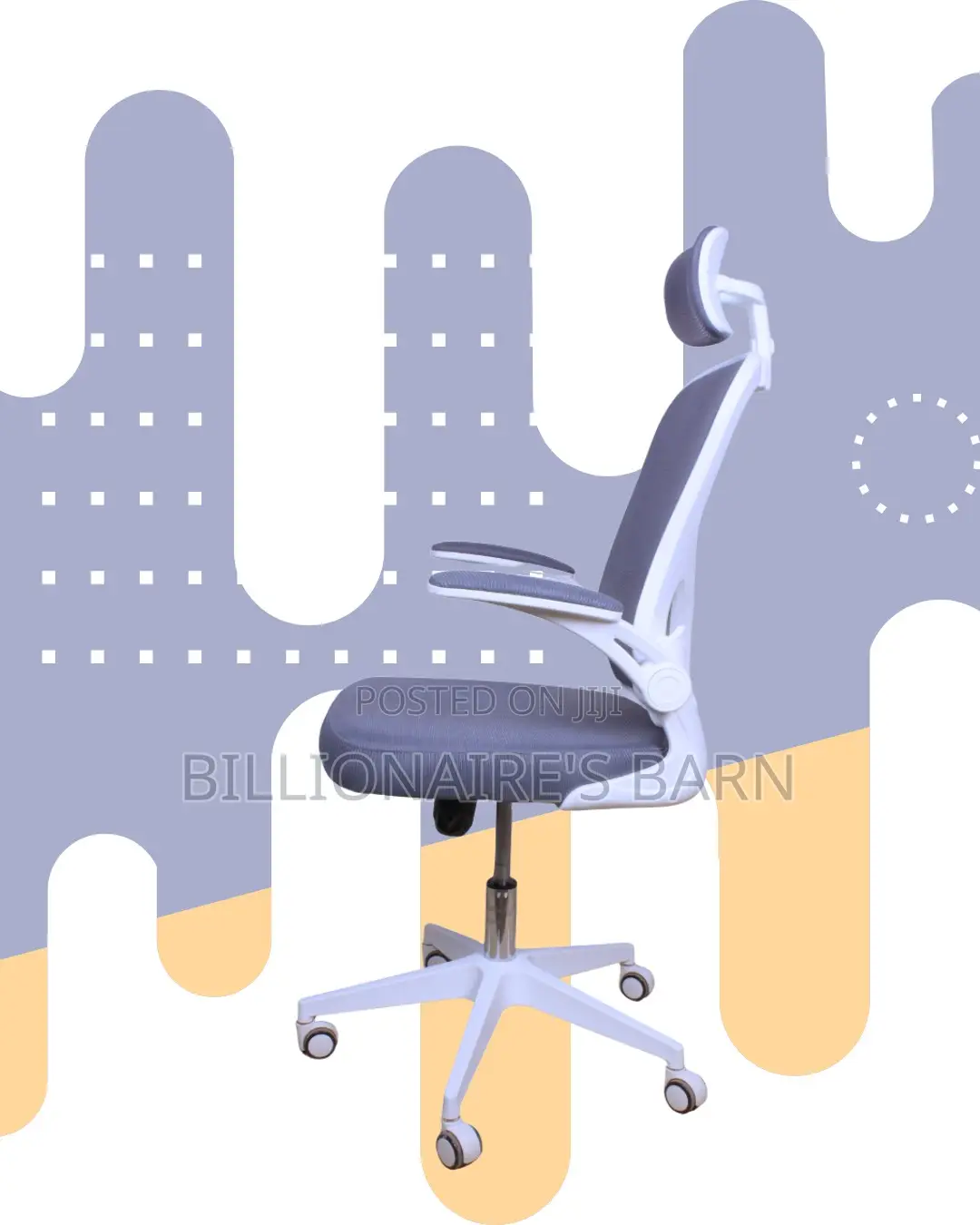 White Ergonomic Office Chair | Imported Nylon Castors