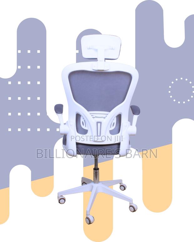 White Ergonomic Office Chair | Imported Nylon Castors - thumbnail 4