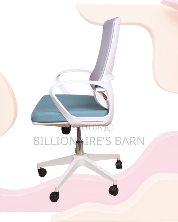 Space-Saving White Ergonomic Mesh Office Chair | Swivel Base - main view