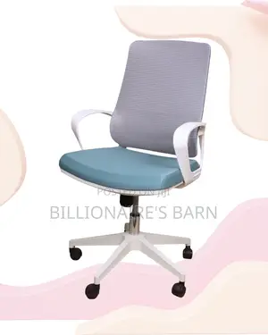 Space-Saving White Ergonomic Mesh Office Chair | Swivel Base