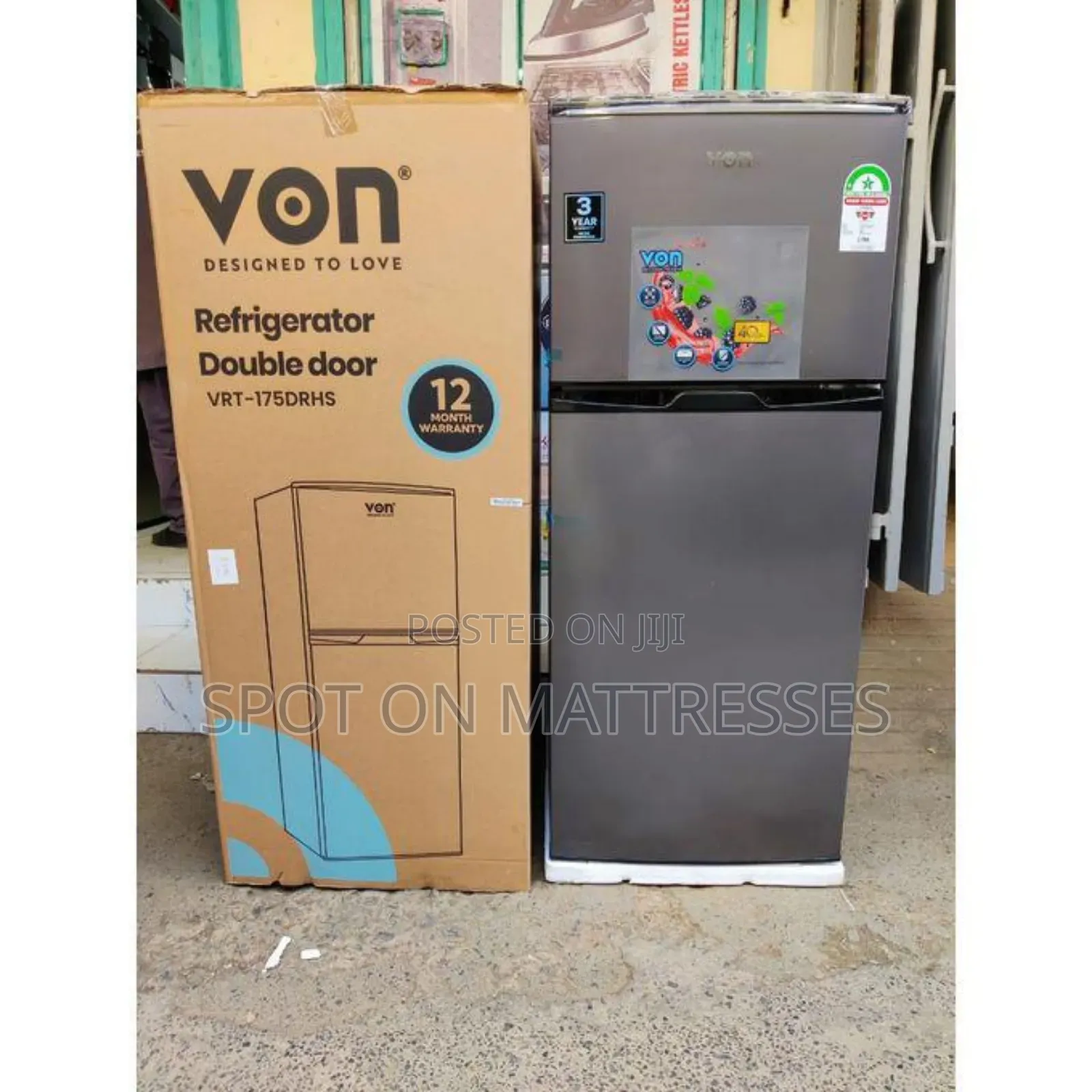 Von VRT-175drhs Top Mount Fridge Direct Cool 175 Liters - Silver