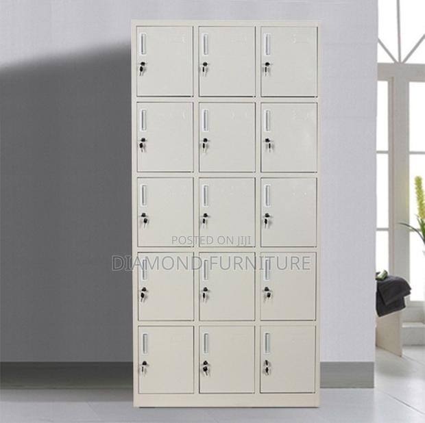 Durable 15-Locker Metallic Office Filing Cabinet Unit - thumbnail 2