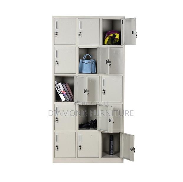 Durable 15-Locker Metallic Office Filing Cabinet Unit - thumbnail 4