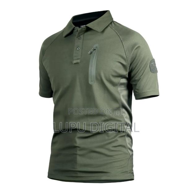 Chest Zip T-Shirts Brown and Green Sizes M,L,Xl, Xxl,Xxxl