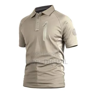 Chest Zip T-Shirts Brown and Green Sizes M,L,Xl, Xxl,Xxxl