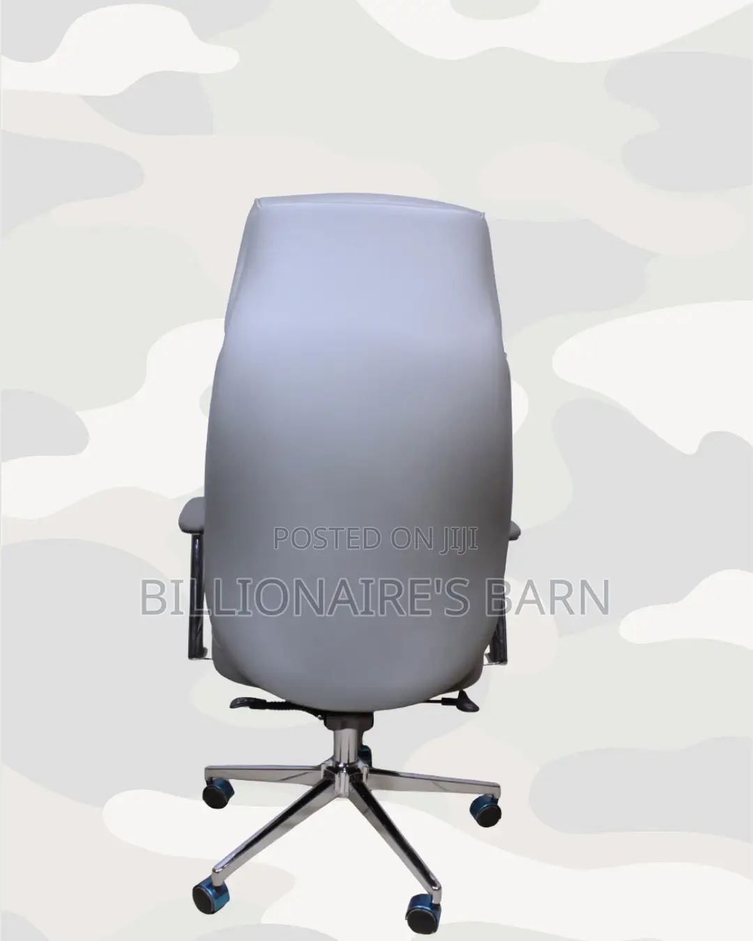 Modern Grey Executive Leather Office Chair — Smooth-rolling Mobility