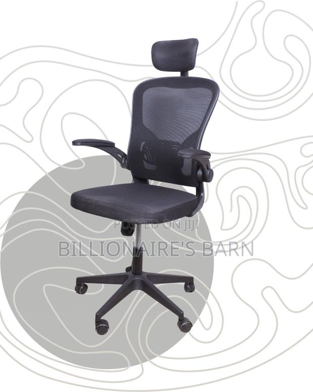 Pro-Grade Grey Ergonomic Office Chair | Padded Armrests - thumbnail 2