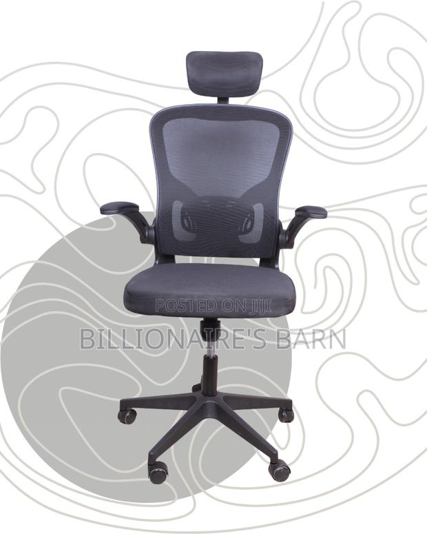 Pro-Grade Grey Ergonomic Office Chair | Padded Armrests - thumbnail 3