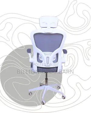White Ergonomic Office Chair | Stylish Adjustable Height