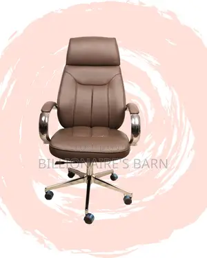 Brown Executive Leather Office Chair | Ergonomic Headrest Support