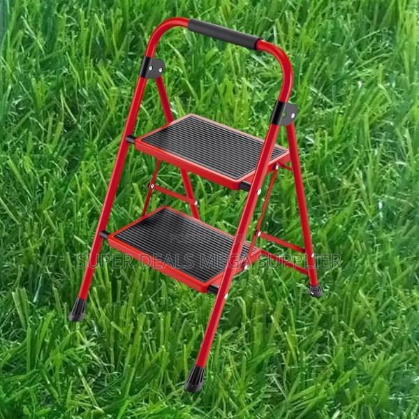 Lightweight 2 Step Folding Ladder | Anti-Slip Pedal, Portable Use