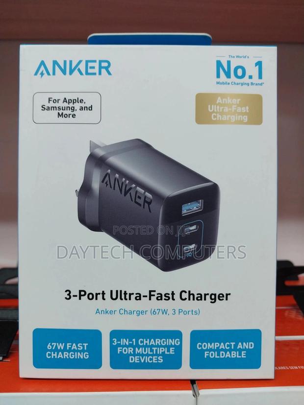 The Anker 3-Port Ultra-Fast Charger (67w, 3 Ports).
