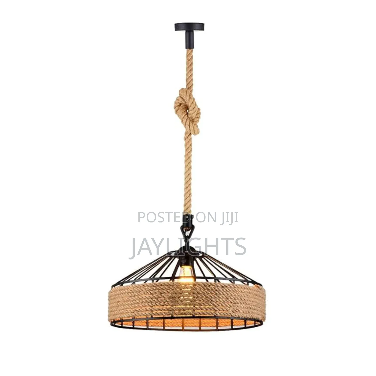 Art Hemp Rope Ceiling Lamps With Droplets for Kitchen Island
