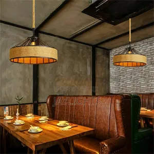 Ceiling Light Hemp Rope Pendant Lamp Retro Style Chandelier